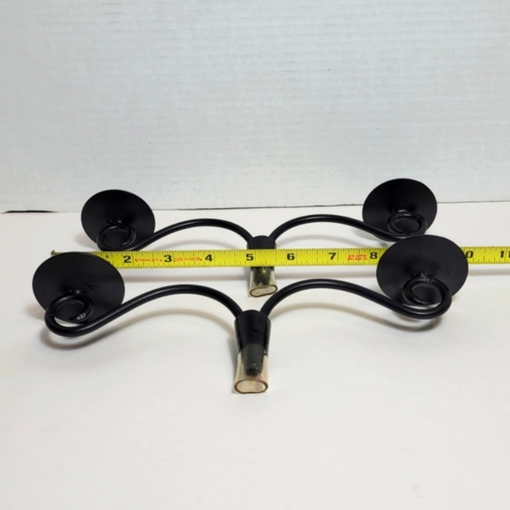 Vintage Wine Bottle Double Candleabra Candle Holders Set of Two - Picture 7 of 7